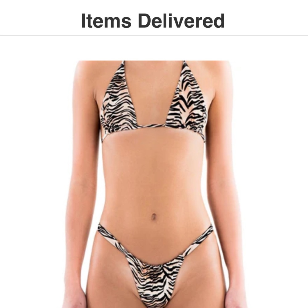 Black and White Zebra Print Triangle Bikini Top